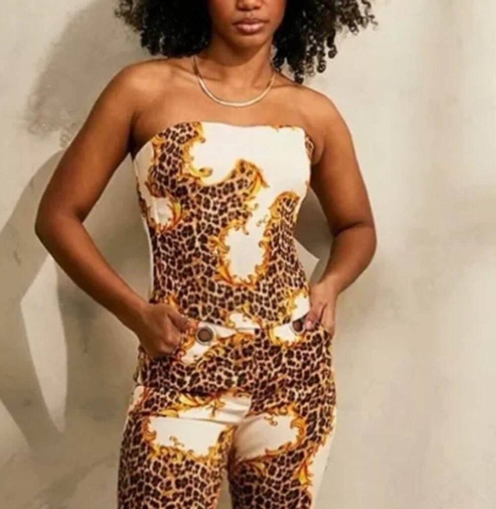 MIAOU X Urban Outfitters Perrie Corset Top Leopard Womens XS